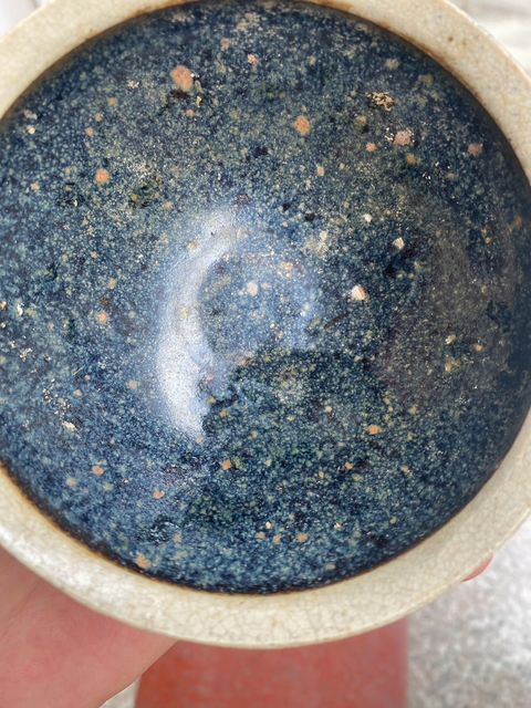 古玩陶瓷贛州窯窯變釉白覆輪茶盞真品鑒賞圖