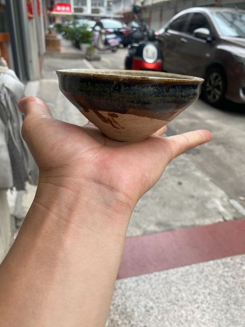 古玩陶瓷贛州窯窯變釉白覆輪茶盞真品鑒賞圖