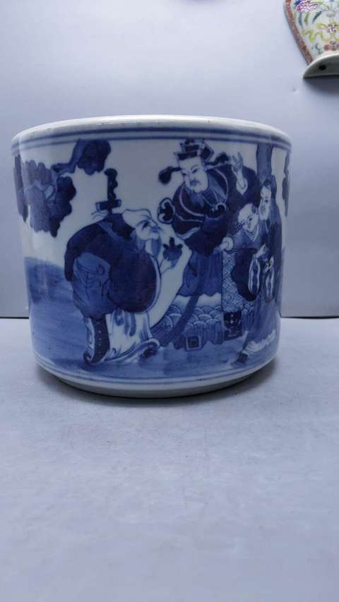 古玩陶瓷青花三星高照圖香爐，模糊，偏老真品鑒賞圖