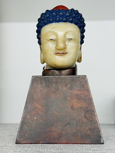古玩玉器和田玉雕“佛頭”真品鑒賞圖