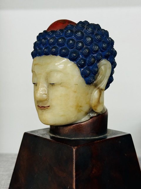 古玩玉器和田玉雕“佛頭”真品鑒賞圖