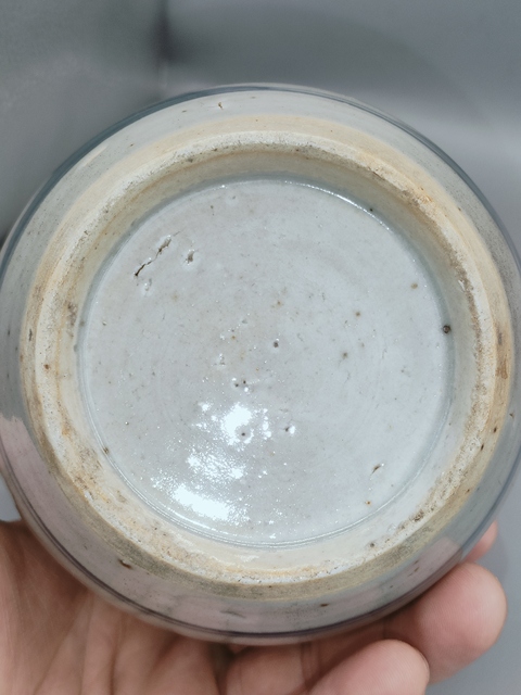 古玩陶瓷清乾隆，山水人物青花罐拍賣，當前價格960元
