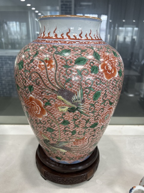 古玩陶瓷鳳穿牡丹紋五彩罐拍賣,當前價格25600元