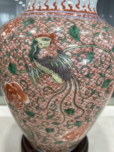 古玩陶瓷鳳穿牡丹紋五彩罐拍賣,當前價格25600元