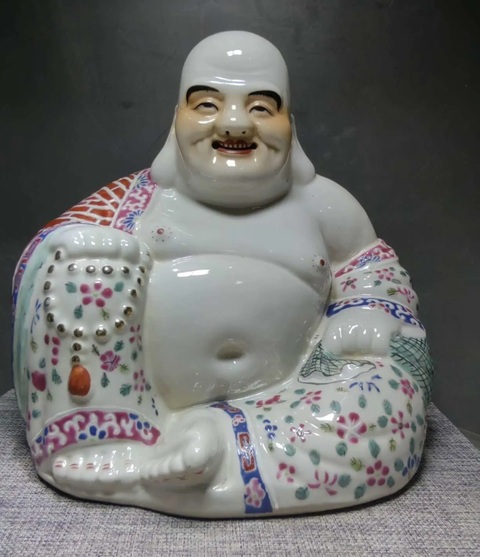 古玩陶瓷彌勒佛塑像真品鑒賞圖