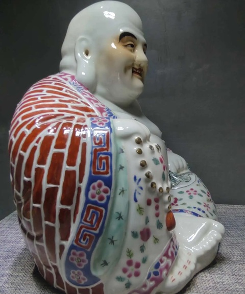 古玩陶瓷彌勒佛塑像真品鑒賞圖