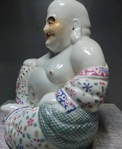 古玩陶瓷彌勒佛塑像真品鑒賞圖