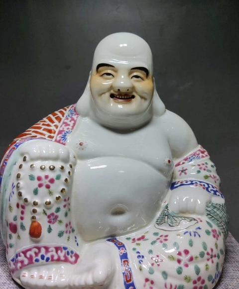 古玩陶瓷彌勒佛塑像真品鑒賞圖