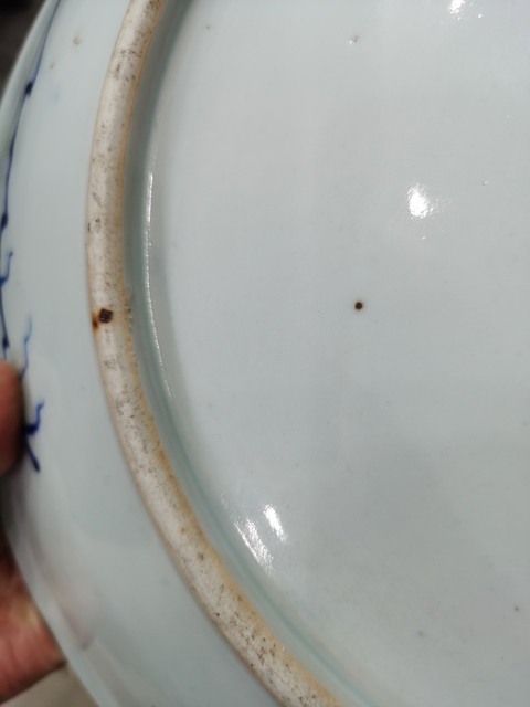 古玩陶瓷清康熙 青花纏枝牡丹紋大盤真品鑒賞圖