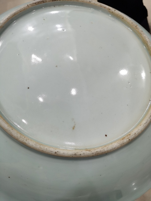 古玩陶瓷清康熙 青花纏枝牡丹紋大盤真品鑒賞圖