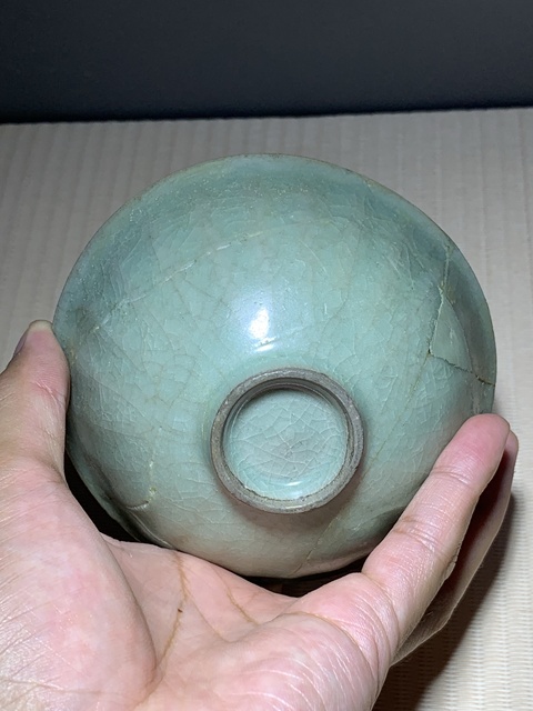 古玩陶瓷龍泉窯蓮瓣碗真品鑒賞圖