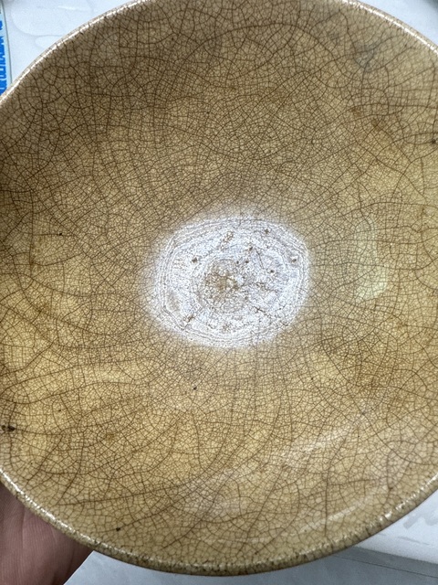 古玩陶瓷漳州窯哥釉茶碗真品鑒賞圖