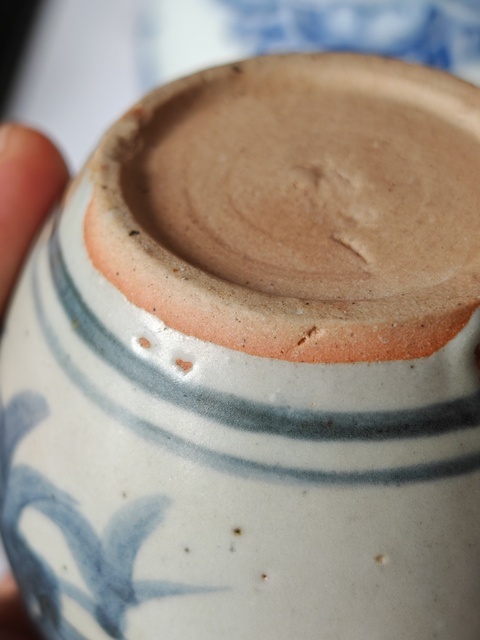 古玩陶瓷青花花卉紋水盂真品鑒賞圖