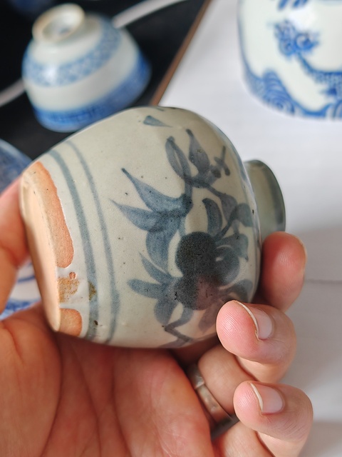 古玩陶瓷青花花卉紋水盂真品鑒賞圖