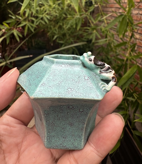 古玩陶瓷爐鈞釉水盂真品鑒賞圖