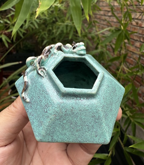 古玩陶瓷爐鈞釉水盂真品鑒賞圖