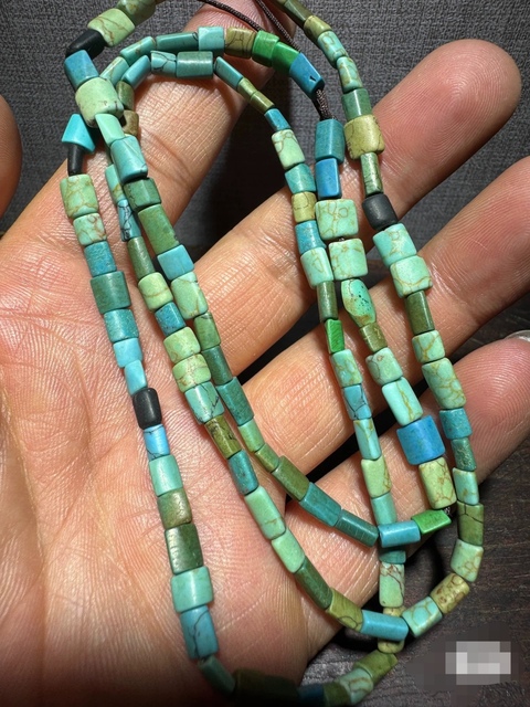 古玩玉器綠松石珠串真品鑒賞圖