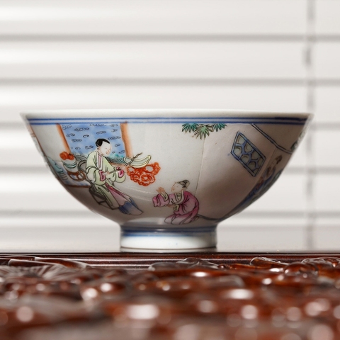 古玩陶瓷粉彩碗（沖）真品鑒賞圖