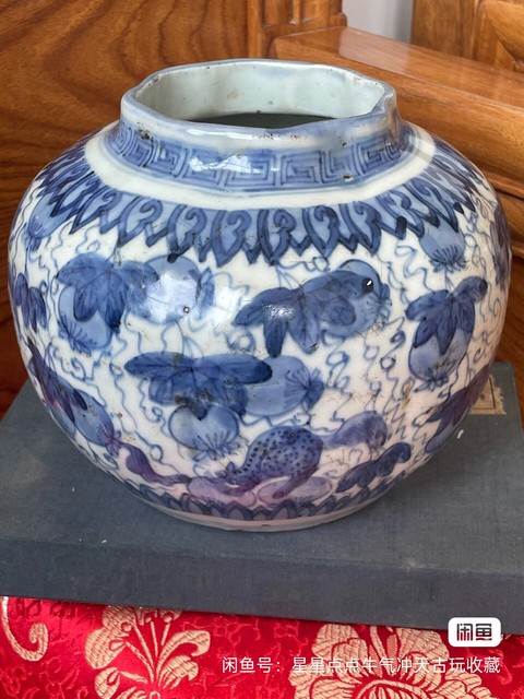 古玩陶瓷松鼠青花罐真品鑒賞圖