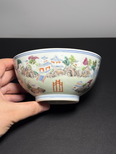 古玩陶瓷清乾隆 粉彩赤壁賦故事圖詩文碗拍賣,當前價格20800元