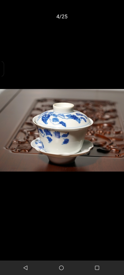 古玩陶瓷民國 青花蓋碗真品鑒賞圖