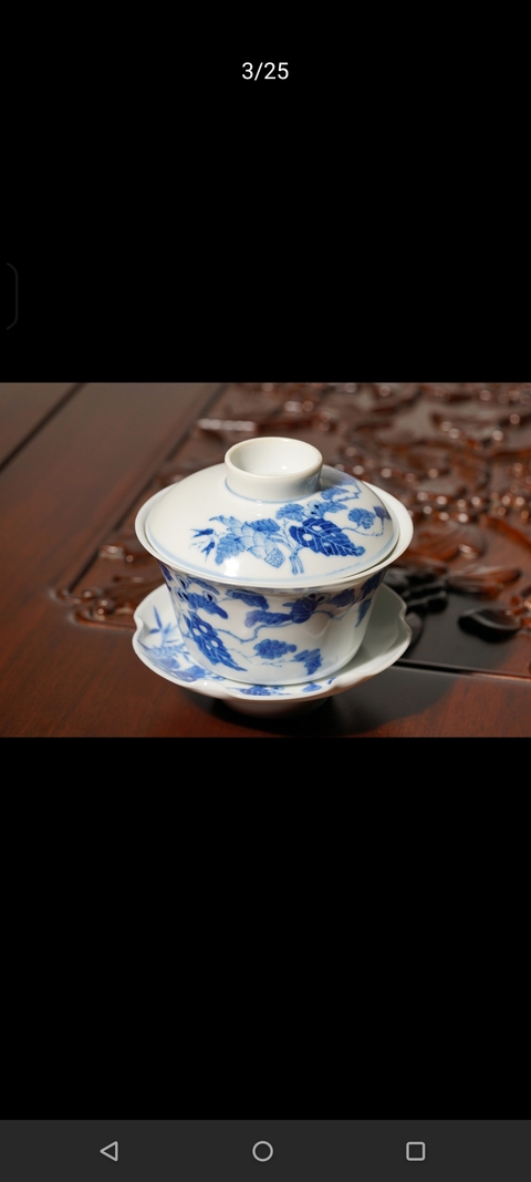 古玩陶瓷民國 青花蓋碗真品鑒賞圖