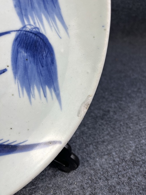 古玩陶瓷青花牧牛圖紋盤真品鑒賞圖