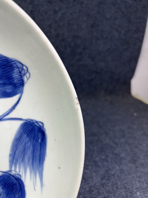 古玩陶瓷青花牧牛圖紋盤真品鑒賞圖