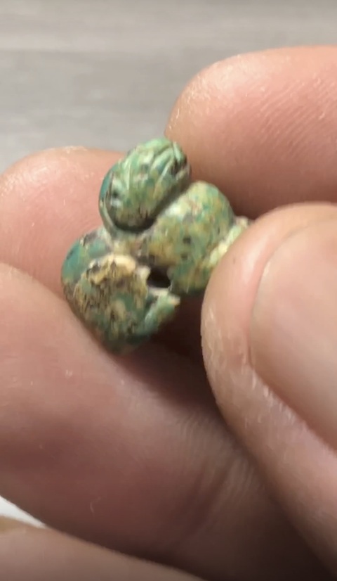 古玩玉器仿古松石虎型件真品鑒賞圖