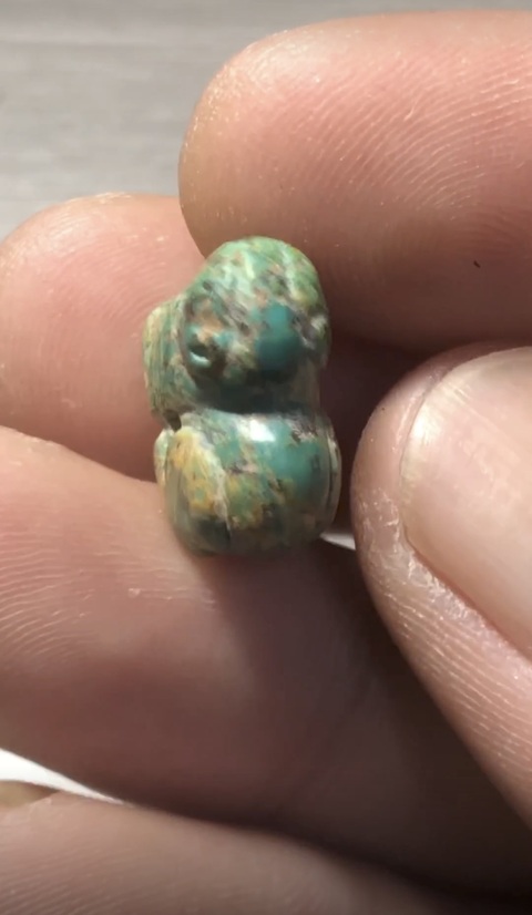 古玩玉器仿古松石虎型件真品鑒賞圖