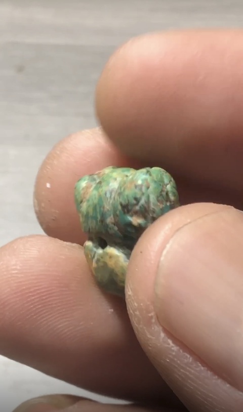 古玩玉器仿古松石虎型件真品鑒賞圖