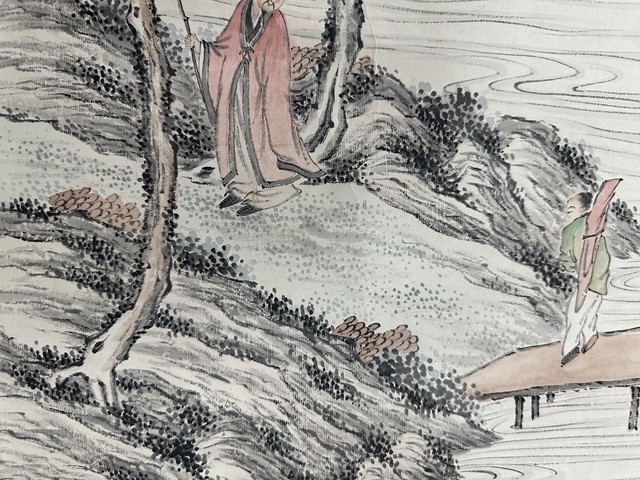 古玩字畫山水清音圖真品鑒賞圖
