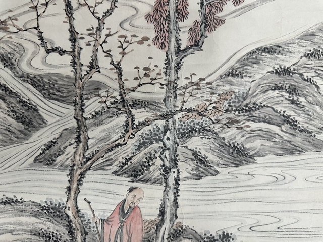 古玩字畫山水清音圖真品鑒賞圖
