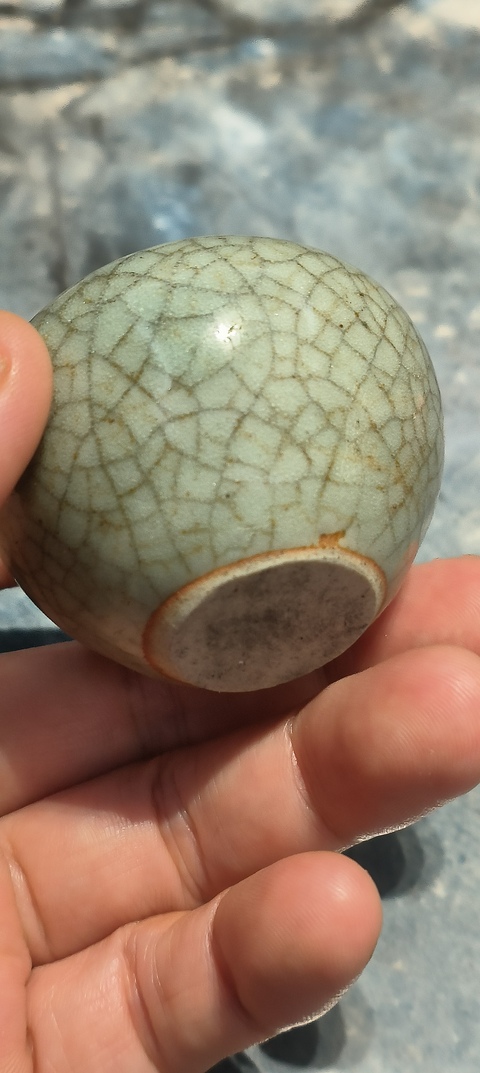 古玩陶瓷龍泉青瓷水盂真品鑒賞圖