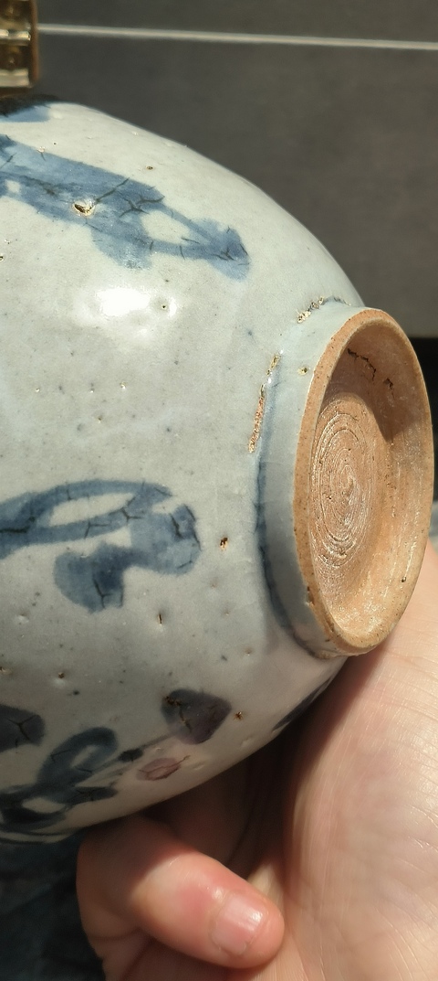 古玩陶瓷崇禎舞蹈紋青花碗真品鑒賞圖
