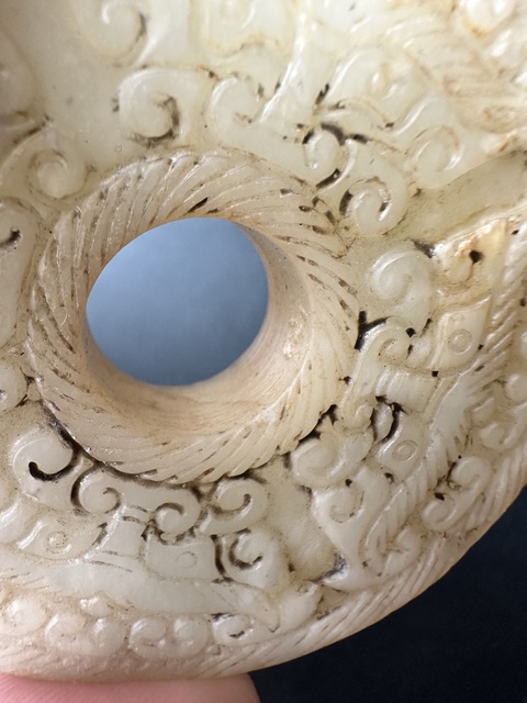 古玩玉器岫玉雕“獸面紋璧”真品鑒賞圖