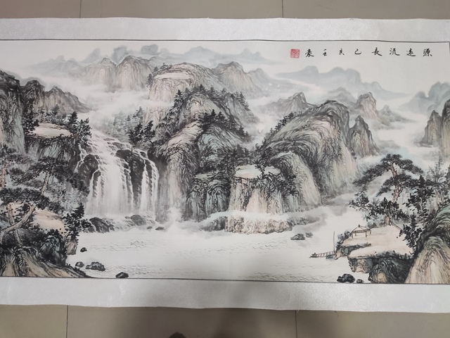 古玩字畫中美協會員名家王豪 山水拍賣，當前價格1288元