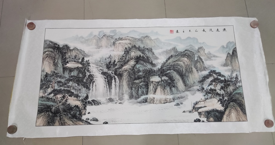 古玩字畫中美協會員名家王豪 山水拍賣，當前價格1288元