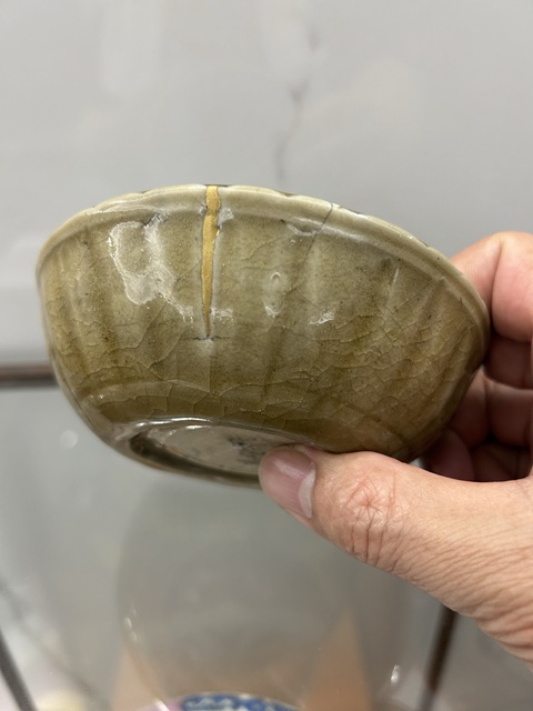 古玩陶瓷龍泉青瓷蔗椴洗真品鑒賞圖