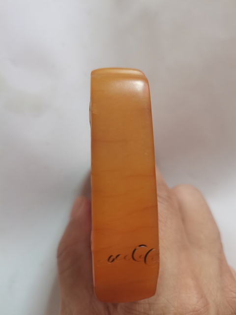 古玩玉器“染色”仿田黃石令牌真品鑒賞圖