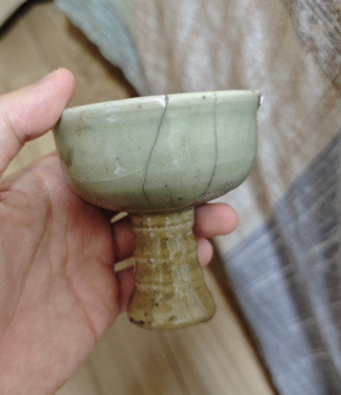 古玩陶瓷龍泉窯高足杯真品鑒賞圖