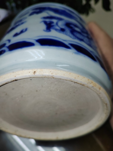 古玩陶瓷晚清青花龍紋香爐真品鑒賞圖