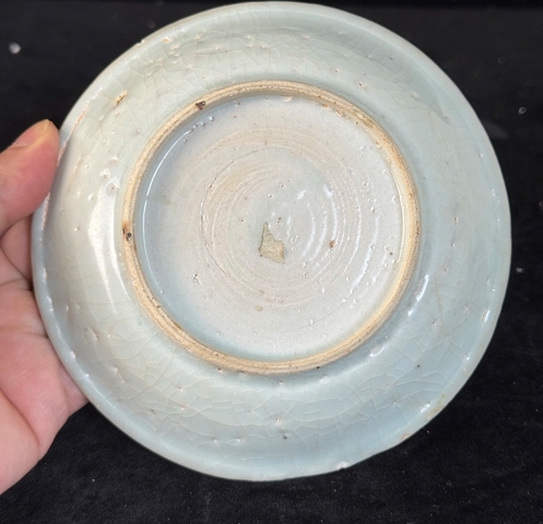 古玩陶瓷麒麟望月青花盤真品鑒賞圖