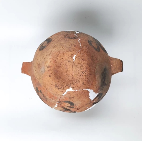 古玩陶瓷辛店文化彩繪雙耳壺真品鑒賞圖