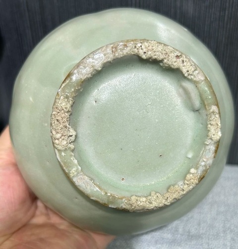 古玩陶瓷耀州窯天青釉瓜棱罐真品鑒賞圖