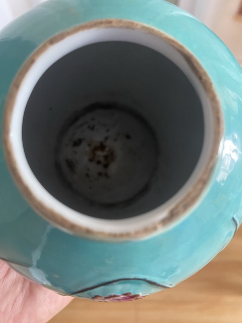 古玩陶瓷松石綠地雕瓷一路連科粉彩罐真品鑒賞圖