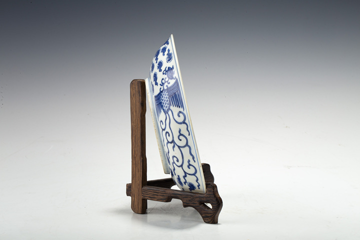 古玩陶瓷清同治·青花對(duì)頭鳳紋盤(官)真品鑒賞圖