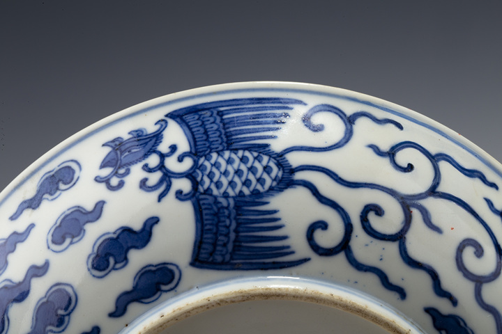 古玩陶瓷清同治·青花對(duì)頭鳳紋盤(官)真品鑒賞圖