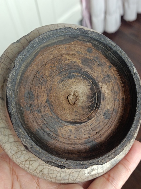 古玩陶瓷哥釉油燈真品鑒賞圖