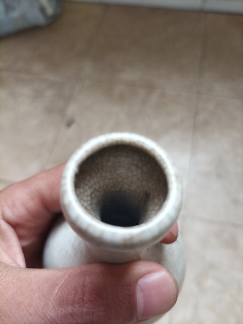 古玩陶瓷哥釉蒜頭瓶真品鑒賞圖